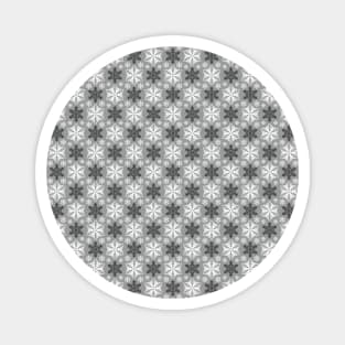 Bright Light Gray, Dark Black, Winter White Snowflakes Pattern Magnet